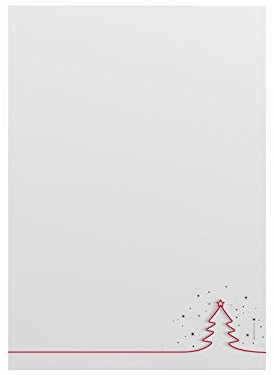 Weihnachtsbriefpapier | Rotes Tannenbäumchen | 20 Blatt Motivpapier DIN A4