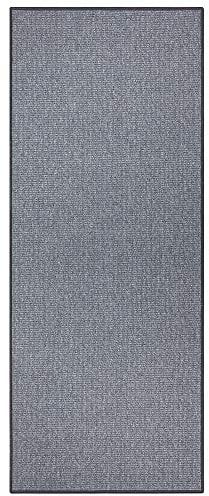 Hanse Home BT Carpet Bouclé Läufer – Küchenläufer rutschfest Teppichläufer Flachgewebe Kurzflor Teppich Küchenteppich für Flur, Küche, Wohnzimmer, Badezimmer, Bad – Grau, 80x400cm