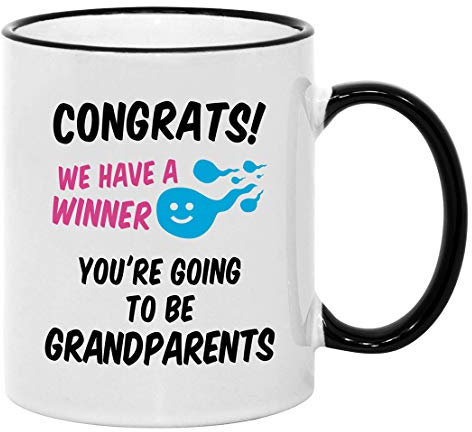 Casitika Kaffeebecher mit Aufschrift Pregnancy Announcement For Grandparents, 325 ml