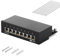 HB-DIGITAL 8-port CAT 6a LSA Panneau de brassage blindé pour bureau et montage mural - 8 prises RJ45 pour réseau Ethernet LAN avec câble de terre - Noir