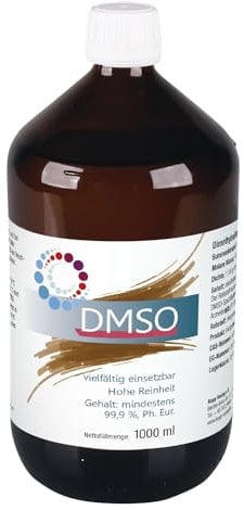 DMSO 99,9% Ph. Eur. 1 Liter | Pharma | Dimethylsulfoxid | Apothekenqualität | vielfältig einsetzbar | in Braunglas | hergestellt in Deutschland | Original