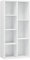 vidaXL Bücherregal 7 Fächer Standregal Aktenregal Wandregal Raumteiler Raumtrenner Regal Schrank Büroregal Hochglanz-Weiß 50x25x106cm Holzwerkstoff