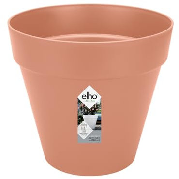 Elho Loft Urban Rond 20 - Pot De Fleurs pour Extérieur - Plastique 100% recyclé - Ø 19.3 x H 17.5 cm - Rose/Rose Poudré