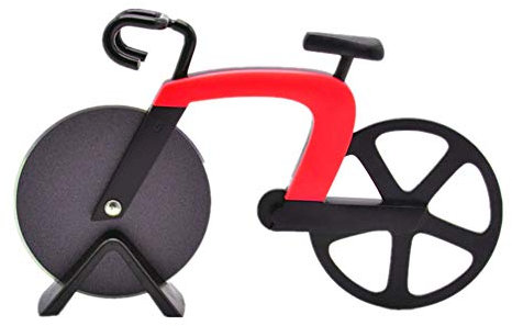 KunLS Coltelli per Pizza Tagliapizza di Alta qualità Bici Pizza Cutter Ruota di Pizza Cutter Bicicletta Pizza Cutter Non-Slip Pizza Cutter Red