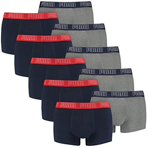 PUMA 10 er Pack Short Boxer Boxershorts Men Pant Unterwäsche kurz 100000884, Farbe:006 - Blue/Grey Melange, Bekleidungsgröße:XL