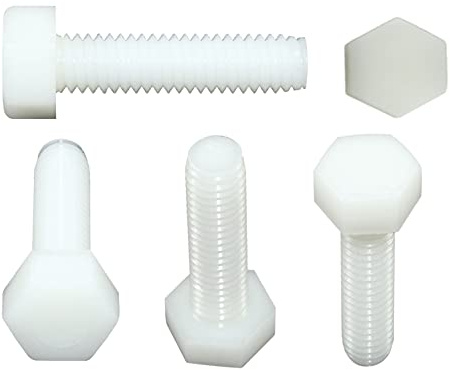 SN-TEC Kunststoff Polyamid Sechskantschraube mit Vollgewinde, Gewinde: M3, M4, M5, M6, M8, M10, M12 Länge: 10mm bis 70mm nach DIN 933 (20, M10x20mm)