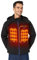 ORORO Beheizbare Jacke Herren mit Powerbank, Beheizte Jacke Herren Heizjacke Bis zu 10 Stunden Wärme - Ladegerät Nicht Enthalten (Schwarz&Blau,L)