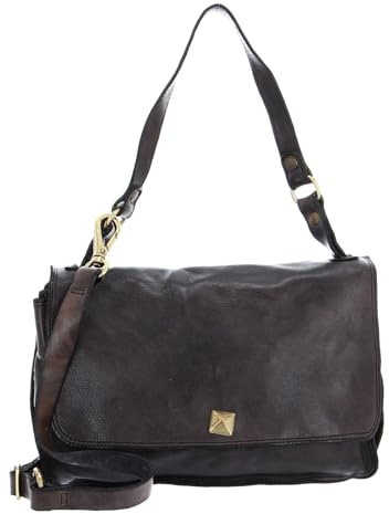 Campomaggi Leder Schultertasche Umhängetasche Shoulder Bag Grigio anthrazit