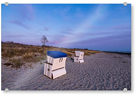 artboxONE Acrylglasbild 60x40 cm Natur Strand und Strandkörbe Bild hinter Acrylglas - Bild hiddensee dornbusch düne