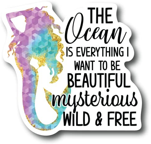 The Ocean Is Everything I Want To Be Beautiful Mysterious Wild And Free Rose Einhorn Geburtstag Party Meerjungfrau Ozean Strand Meeresschwanz Flosse Magical Fiction Cartoon Rosa Horn Hörner Pferd