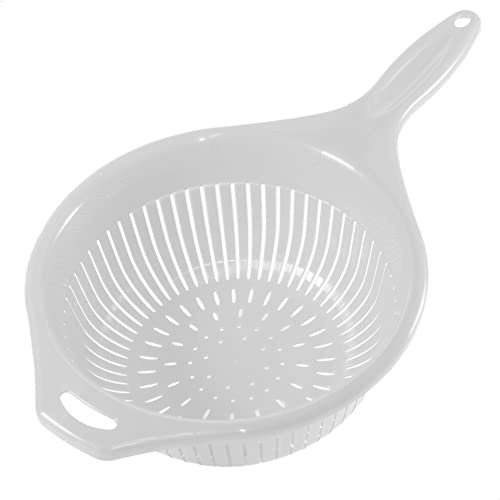 Kerafactum colador de pasta colador de cocina colador con mango colador para ensalada pasta frutas verduras colador de ensalada mango largo colador de cocina tamiz puntiagudo de plástico apilable apt