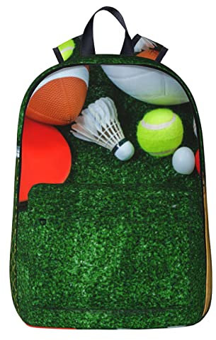 NYHGOXM Sac à dos résistant à l'eau pour ordinateur portable Motif balles de sport, Noir , taille unique