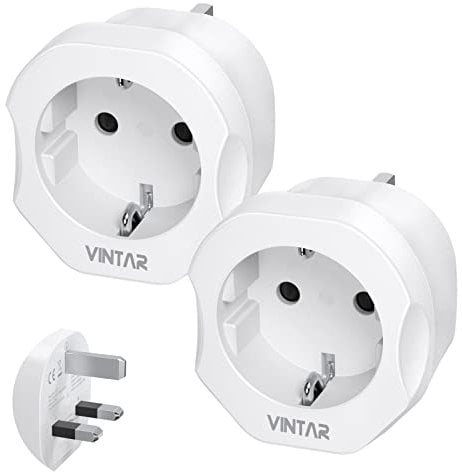 VINTAR 2PC Adaptateur Prise Anglaise UK Angleterre France Adaptateur de Voyage France vers Grande Bretagne GB, Malaisie, Irlande, Certification CE Type G