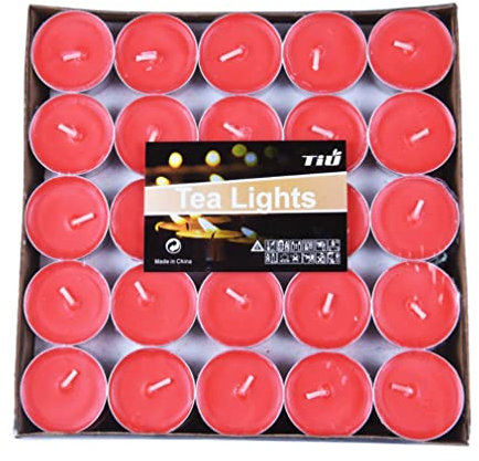 YSTrillion 50 Herzförmige Kerzen Teelichter,Romantische Liebe Unparfümierte Kerzen,Herz Romantische Teelichter für Geburtstag,Vorschlag,Hochzeit (Red Round)