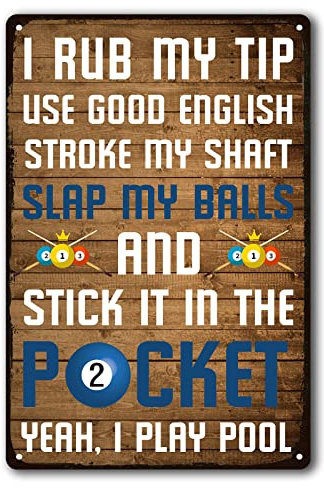 Lustiges Billard-Blechschild Pool-Tischzubehör Pool-Raumdekoration Spielpool Metallschild Billard Geschenke für Männer Billardhalle Dekoration Schilder 20,3 x 30,5 cm