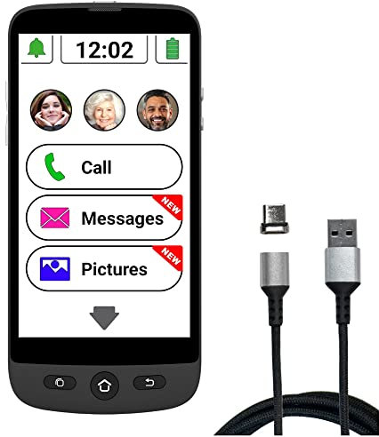 SWISSVOICE S510-M Senior Mobile Phones for Elderly with Easy Magnetic Cable Charger - Big Button Mobile Phone - Unlocked SIM Free Easy Smart Phones for Seniors - Mobiles for Old People- SOS button