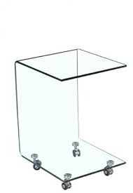 Bout de canapé carré en verre trempé - BENT -