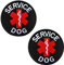2 St. EMT Cross Service Dog Patch Diensthunde Westen/Geschirre Emblem Bestickter Gestickt Abzeichen Medic EMT Service Hund Patch für mittelgroße große Hunde Weste Geschirr Kleidung