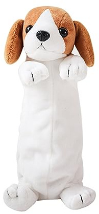 ISAKEN Federmäppchen Cartoon Plüsch Hund Pencil Case Teenager Mädchen Teenager Junge Federtasche Mäppchen Kosmetiktasche Aufbewahrungstasche Stifte Etui für Schule Büro Schulbedarf
