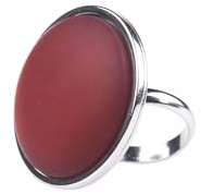 Adi-Modeschmuck Polaris Ring 'Rosanna', verstellbar, Edelstahl, 25mm Cabochon