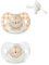 Suavinex, Night&Day Schnuller für Babys von 6-18 Monaten, Leuchtend im Dunkeln Babyschnuller, mit Physiologischem Sauger SX Pro aus Silikon, Symmetrisch, Superweich und Flexibel, Beige, 2er-Pack