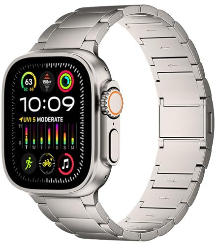 Ultra 2 Titanium Band with Magnet Buckle and DLC (Diamond Like Carbon) Compatible with Apple Watch Ultra 2 and Ultra 1 49mm Titanium Bracelet