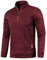 Half Zip Pullover Herren Ohne Kapuze Männer für Solid Arbeitspullover Oversize Winter Sport Arbeitspullover Sweater Men (DE/NL/SE/PL, Alphanumerisch, 4XL, Regular, Regular, Weinrot)