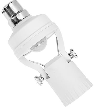 Hemobllo Motion Sensor Light Bulb Adaptor Adjustable Sensor Lamp Socket B22 Screw Socket for Corridor Bathroom Stair