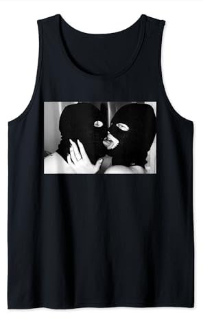 Ästhetische Sturmhaube im urbanen Stil Paar küssende Hooligans Tank Top