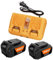 Confezione da 2 batterie da 20 V 6,0 Ah per batteria Dewalt da 20 V max e 2 porte per caricabatterie Dewalt, kit combinato di ricarica compatibile con batterie OEM da 20 V e utensili elettrici