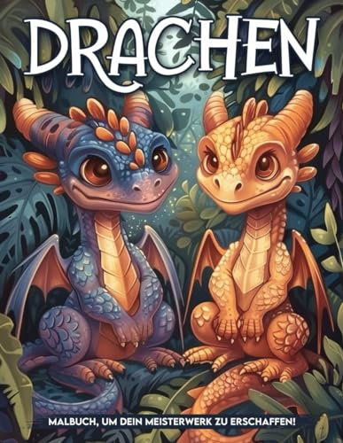 Drachen Malbuch: Niedliche Verzauberte Kreaturen Ausmalbilder Für Erwachsene Und Kinder Zur Stressreduktion