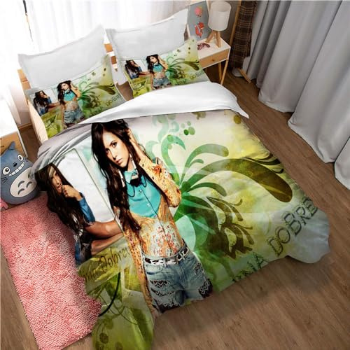 Ste-X Bettwäsche-Bettbezug-Set Nina Dobrev, 3-teiliges Bettbezug-Set Aus Weicher Mikrofaser, Schlafzimmer-Set Mit 2 Kissenbezügen Für Jugendliche Und Erwachsene (135x200cm,Nina 05)