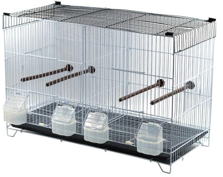 Jaula Metálica para Pájaros con Comedero - Jaula de Criar Color Aleatorio (SOY0195 Negro)