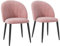 HOMCOM Set di 2 Sedie Sala da Pranzo, Sedie Cucina Moderne con Schienale a Conchiglia e Gambe in Metallo, Sedia in Velluto con Imbottita per Cucina, Camera da Letto, Ufficio e Soggiorno, Rosa