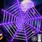 ZQEJEFD Halloween Spinnennetz Lichter mit 120 LEDs, 3.6m LED Spinnennetz Licht Wasserdicht mit 8 Modi, Lila Lichter Runde Riesige Spinnennetz Deko Lichterkette für Halloween Outdoor Dekoration Garten