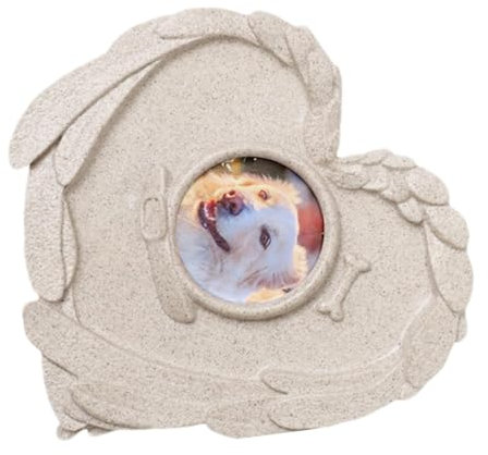 Gedenkstein für Hunde, Grabschmuck aus Kunstharz, mit Fotorahmen, für verlorenes geliebtes Haustier, Hund, Katze