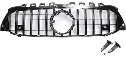 QUARKZMAN Griglia Anteriore Griglia Radiatore Paraurti Auto per Mercedes-Benz A-class W177 V177 2018-2024 Paraurti Anteriore Superiore per AMG senza foro Cofano Griglie Radiatori Nero