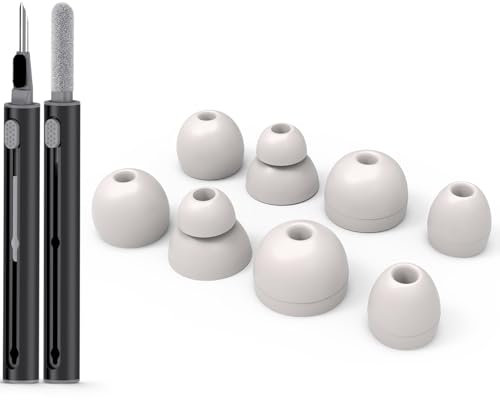 4 Pair Replacement Ear tip for Powerbeats Pro, Beats Earbuds Replacement Tips,Wireless Earphone Headphones, Silicone Earbuds Buds Set with Cleaning kit (White)