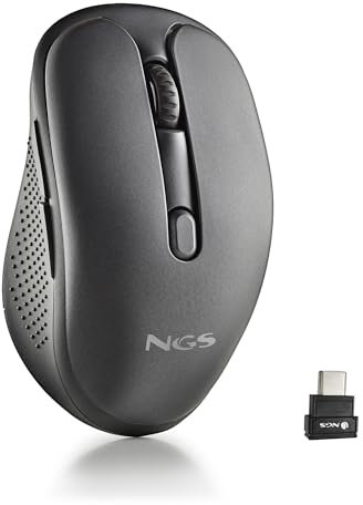 NGS | Evo Mix Souris Laser sans Fil Rechargeable, Connexion multimode 2,4 GHz + Bluetooth 5.1, USB-C, Boutons Silencieux, dpi réglable, capteur Laser Haute Performance, ergonomie droitiers