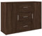 vidaXL Sideboard, Kommode mit Schubladen Türen Griffen, Beistellschrank für Wohnzimmer Flur, Anrichte Highboard, Braun Eiche-Optik Holzwerkstoff