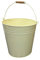 Cream Metal Galvanised Steel Bucket - 12L & 15L Strong with Wooden Handle for Multipurpose Use - Cleaning, Storage, Hot Ash, Garden Waste, Plant Pots, Cooler - Domestic Indoor/Outdoor (15 Litre)