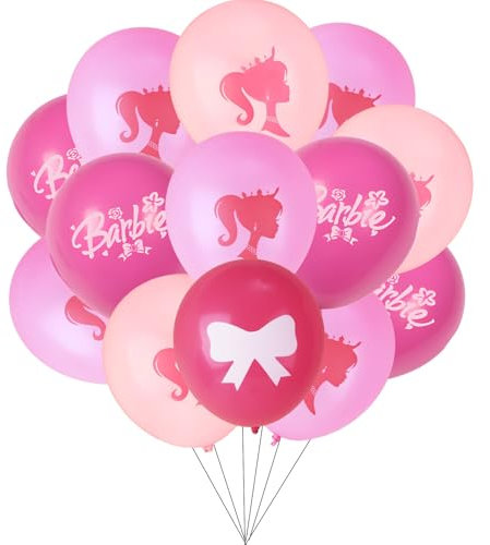 36PCS Barb Balloons, Girl Hot Pink Balloons, Princess Balloons Pink Latex Balloons Party Decorations for Kids Party, Girls Birthday, Baby Shower, Pink Party Decorations
