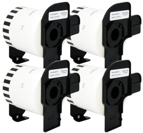 Veson - 4 Rollen Weiß DK-22212 DK22212 Endlosetiketten Kompatibel mit Brother Adressetikettenrollen, 62mm x 15.24m Versandetiketten für Brother P-Touch QL-500 570 600 700 710W 720 QL-800 810W 820