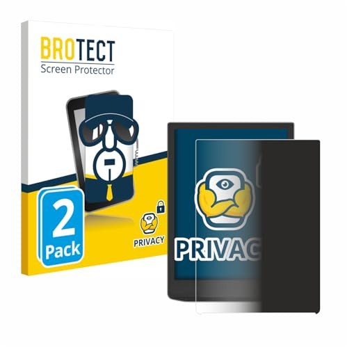 BROTECT Blickschutzfolie für PocketBook InkPad 4 | 2 Stück Anti-Spy Displayschutz Made in Germany E-Book-Reader Privacy Screen Protector Blaulichtfilter Klare Folie