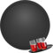 WELLGRO Kellnertablett Schwarz Ø 35 cm – Rutschfestes Serviertablett, Antirutsch, hoher Rand, Gastronomie, Restaurant, Bar, Catering, robust