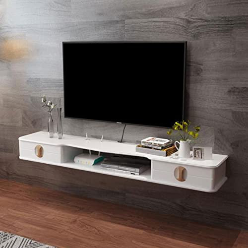 Meuble TV mural flottant avec routeur - Boîte de rangement Sky Box - Étagère pour lecteur CD DVD - Cadre photo - Rangement de jouets - Support TV pour console et marchandises