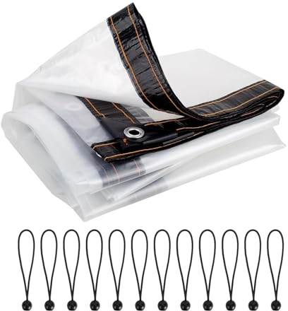 UHEKC Clear Pergola Side Panels with Eyelets, Outdoor Transparent Tarpaulin Curtains, 0.12 mm Tear-resistant Tarpaulin, for Pergola, Patio(1.4x2m/4.59x6.56ft)