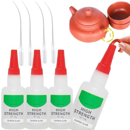 Colla Forte,4pcs Super Colla,Colla Istantanea Extra Forte,Super Glue,glue Liquida Trasparente,glue Ad Olio Trasparente per artigianato Fai Da Te