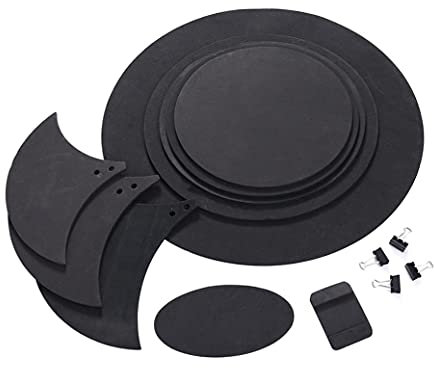 HoveeLuty 10PCS Drum Mute Pads Fünf Trommeln DREI Becken Jazz Drum Silencer Pad Trommeln Übungspad Set Trommeldämpfer Drum Silencer Pads Drum Kit Mute PadsDrum Mute Pads