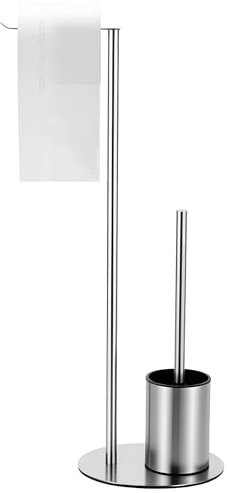 Toilettenpapierhalter Stehend,wc Garnitur Stehend 2-in-1-Design Aus Edelstahl Gefertigt,Toilettenpapierhalter mit Bürste für Aufwertung des Dekors in Ihrem Badezimmer